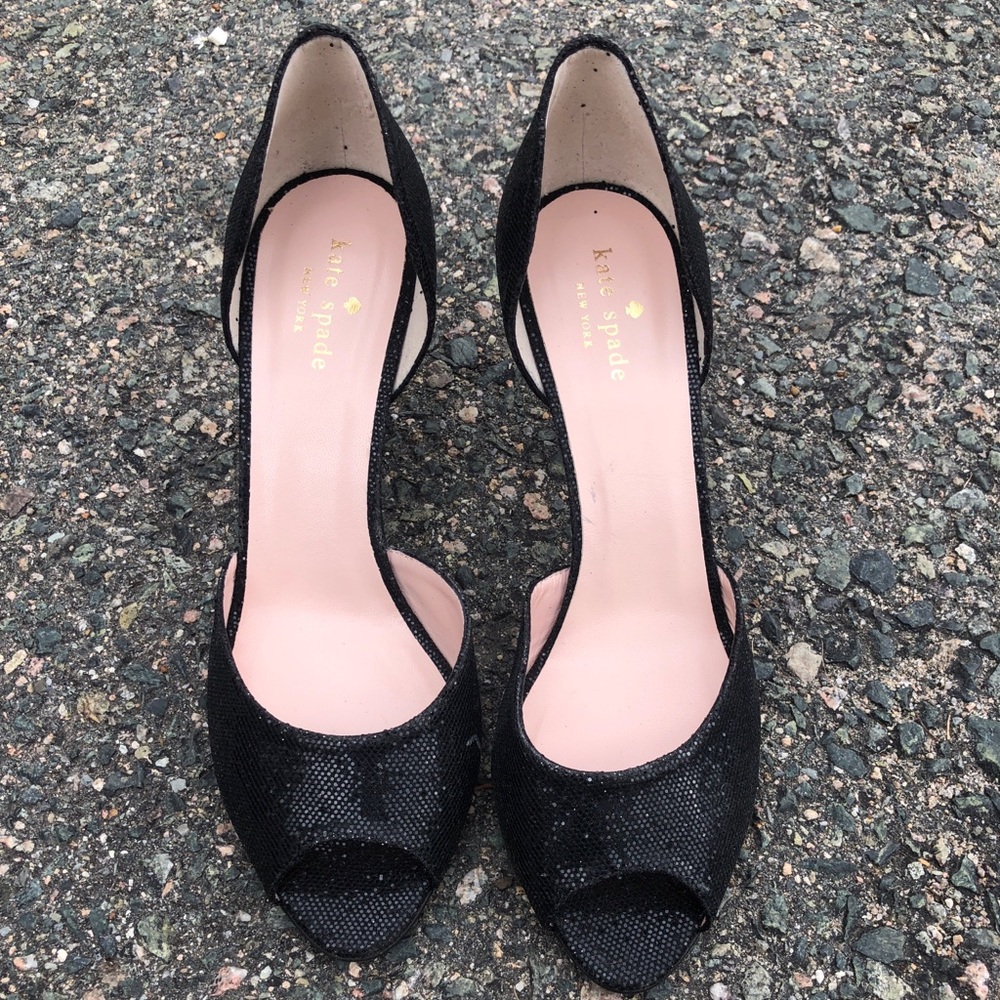 Kate Spade New York Womens Leather Peep Toe Stiletto D'Orsay Pumps Black Sz 9M